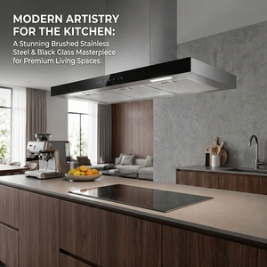 <span class=keywords><strong>Hotte</strong></span> de cuisine électrique de haute qualité, grande puissance, en acier inoxydable noir, en forme de T, 900 mm, avec forte aspiration pour îlot central - Product Image 1