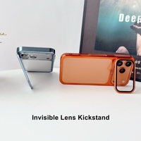 Coque de luxe antichoc pour iPhone 18 Pro Max 17 16 avec cadre de caméra invisible, béquille et protection intégrale de l'objectif