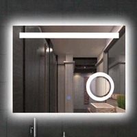 Miroir LED ovale high-tech avec design multi-cercles, miroir de vanité rétroéclairé sans cadre pour salles de bain contemporaines