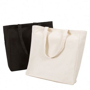 Reusable Medium Cotton Tote <b>Bag</b> With Zipper Closure and Custom Printed Logo for Women-Travel-Friendly - Product Image 1