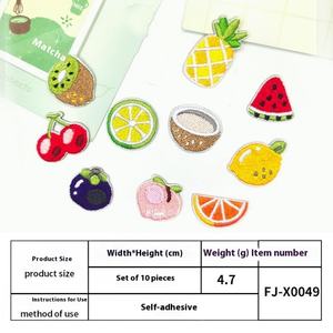 Cartoon Fruit and <b>Computer</b> Embroidery Patch Self-Adhesive Clothing <b>Accessory</b> & Journal Decoration for DIY Embroidery Projects - Product Image 6