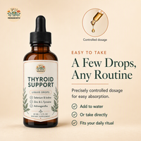Collection de soutien de la thyroïde OEM : Tisane et gouttes liquides – 8 suppléments botaniques + liquides pour le bien-être métabolique de la thyroïde et les soins quotidiens