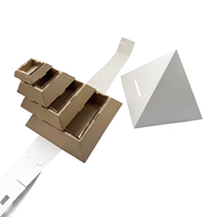 Individuell Bedruckte Biologisch Abbaubare Pyramidenförmige Dessertbox Einweg 3-stöckiger Verpackungsbehälter für Kuchen Eierkuchen Gebäck Bäckerei
