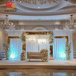 Support en arc lisse en acier inoxydable détachable de haute qualité or brillant décor de scène d'événement de fête de mariage support de fond Rectangle - Product Image 1
