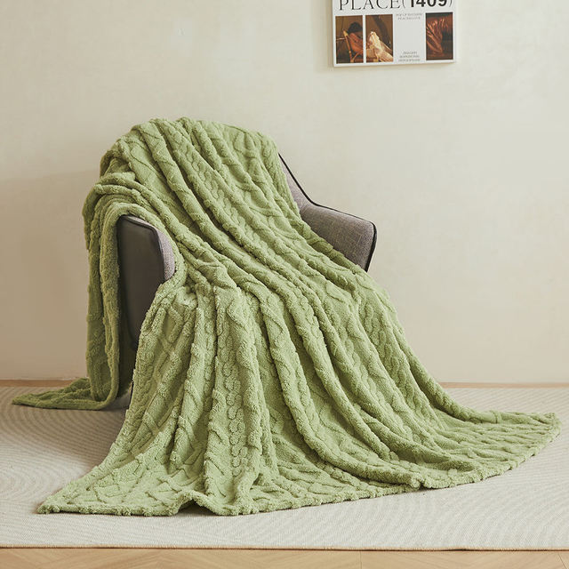 Wholesale Customized Thickened Jacquard Thick Fleece Blanket Comfortable Throw Blanket for Bed