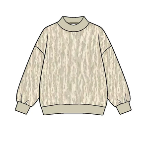 เสื้อสเวตเชิ้ตพิมพ์ลายพรางสำหรับเด็กผู้หญิง คอเต่า แขนยาว สวมใส่สบาย ปรับแต่งโลโก้ได้ - Product Image 4