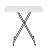 Table pliante blanche en plastique de 30 pouces pour l'intérieur, l'extérieur, la cuisine ou le camping, les barbecues et les pique-niques
