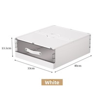 Boîte de rangement pliable en plastique pour draps et housses de couette, organisateur de couvertures empilable 4 pièces