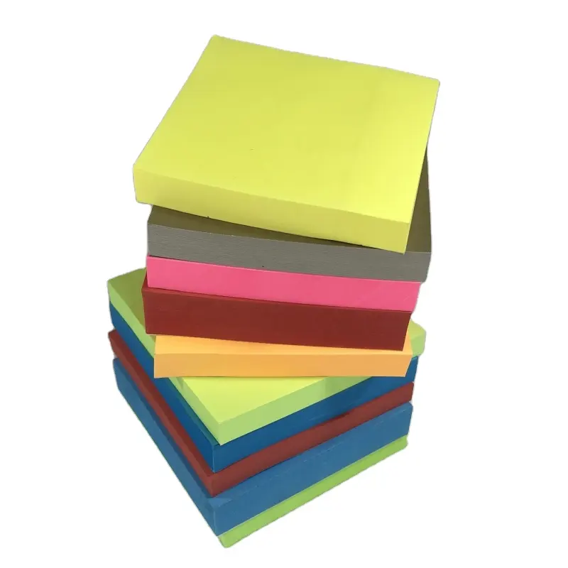 Logotipo impreso de Color sólido de Color auto-adhesivo Memo Pad de nota adhesiva fabricación personalizado troquelado nota adhesiva