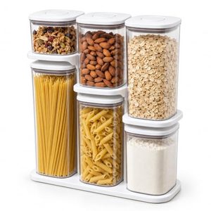 Wholesale Pop up Airtight Cereal Food <b>Storage</b> <b>Containers</b> BPA-Free with Lids for Grain Rice Snacks Jars Kitchen Organizer - Product Image 1