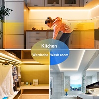 Lámpara adhesiva LED con Sensor activado, tira de luces LED inteligente, recargable por USB, para dormitorio, cocina, armario, debajo de armario