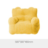 Canapé paresseux mignon au design de dessin animé en tissu velours côtelé, chaise de lecture pour enfants de maternelle, petit canapé compressé, canapé de salon