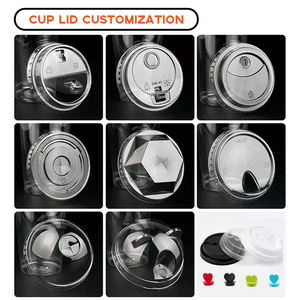 Gobelets jetables écologiques en plastique <span class=keywords><strong>PET</strong></span> transparent de 8 oz, 12 oz, 16 oz, avec couvercle plat de 90 mm de diamètre, vente en gros, impression personnalisée du logo, sac - Product Image 5