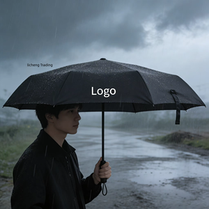 Parapluies pliants promotionnels personnalisés en gros, parapluies pliables automatiques compacts résistants au vent pour les voyages et les activités de plein air avec logo - Product Image 3
