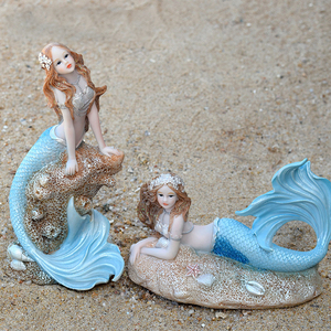 Bức Tượng Nàng Tiên Cá Đuôi Xanh Dương Bán Chạy, Tượng Công Chúa Nàng Tiên Cá Bằng Nhựa <span class=keywords><strong>Resin</strong></span> Tuyệt Đẹp Trang Trí Biển Tưởng Tượng - Product Image 5