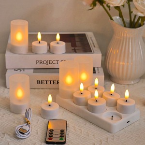 6 Velas LED con Llama 3D Realista, sin Humo, con Efecto <span class=keywords><strong>de</strong></span> Llama Amarilla Parpadeante - Product Image 1