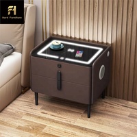 Table de chevet intelligente de luxe moderne avec verrouillage par empreinte digitale, table de chevet flottante avec charge filaire, meubles de chambre à coucher pour appartement, hôtel