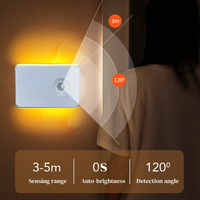 Lumière de nuit à détecteur de mouvement rechargeable, lumière d'escalier intérieure à changement de couleur RVB, lumière LED magnétique pour placard, couloir, armoire