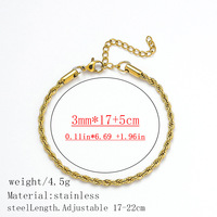 Cadena de Eslabones Planos de Acero Inoxidable con Baño de Oro de 18K por PVD, Resistente al Deslustre, Impermeable, Estilo Serpiente Cubana Bambú, para Hacer Pulseras DIY para Mujeres y Hombres