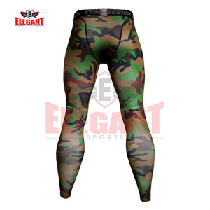 Leggings MMA pour hommes, à la mode, personnalisés, imprimés animaliers par sublimation, antibactériens, respirants, longueur genou, taille élastique, avec coutures - Product Image 4