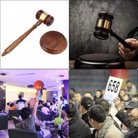 Marteau de juge en bois fait main avec bloc sonore, jouet éducatif pour étudiants en droit et avocats, article de vente aux enchères
