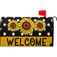Housse de boîte aux lettres magnétique Welcome 21"x18" motif aquarelle toutes saisons, pour extérieur, décoration de maison, imperméable et résistante à la décoloration