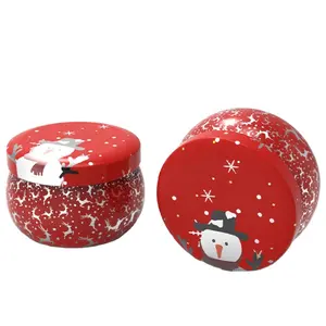 Wholesale Christmas gift box packaging round tinplate cans tin cans for food