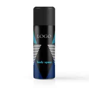 Spray corporal com logotipo personalizado, spray desodorante corporal popular com fragrância de logotipo personalizado de 200ml