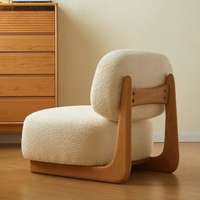 Fauteuil simple en velours de mouton Wabi-Sabi, pour salon, chambre à coucher, hôtel, fauteuil d'appoint Sedilis