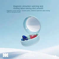 Boîte de rangement en plastique pour prothèses dentaires complètes, avec miroir, cordon et sac de transport, modèle CY-12, violet, fabriqué à Foshan