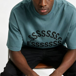 T-shirt Homme Col Rond Ample Respirant Style Rétro Imprimé HELLO Star Qualité ODM Mode Américaine 1.1 LOGO - Product Image 2