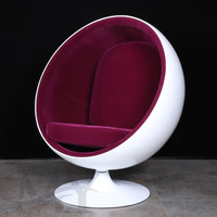 Fauteuil Pod en Fibre de Verre Confortable de Style Nordique en Forme de Globe Rond pour Salon