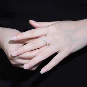 Anster Wholesale S925 Moissanite Simple Design <strong>Ring</strong> V Shape <strong>Guard</strong> <strong>Ring</strong> Customized Accept - Product Image 5