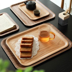 Japanese Style Rectangular Walnut Wood <b>Tray</b> For <b>Tea</b> Coffee Snacks Home Use - Product Image 1