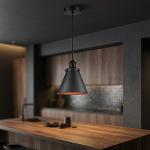 Suspension industrielle moderne style ferme avec abat-jour en fer, luminaire LED à intensité variable pour restaurant, bar, salle à manger - Product Image 3