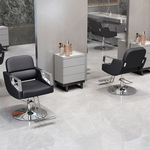 Nouvelle chaise de salon moderne en métal électro-plaqué, pour couper les cheveux, colorer les cheveux, rehausser les cheveux, simple en cuir, peut être placée <span class=keywords><strong>à</strong></span> <span class=keywords><strong>l</strong></span>'<span class=keywords><strong>envers</strong></span>, chaise de barbier - Product Image 2