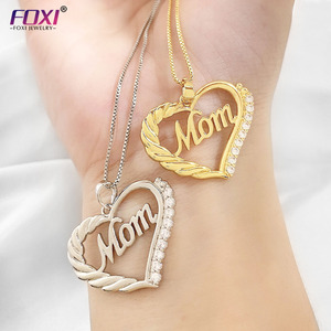 Collar de moda chapado en oro para mujer, regalo de cumpleaños, cristal, corazón, día de la madre - Product Image 2
