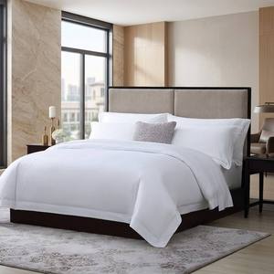 Juego de Ropa de <span class=keywords><strong>Cama</strong></span> de Lujo para Hotel, Funda de Edredón de <span class=keywords><strong>Algodón</strong></span> Blanco, Sábana Plana y <span class=keywords><strong>Fundas</strong></span> de Almohada para Hoteles y Resorts, Venta al Por Mayor - Product Image 1
