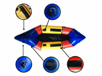 Packraft léger de 7,2 pieds pour 1 personne avec planches de pulvérisation, en TPU, écologique et durable, en vente directe