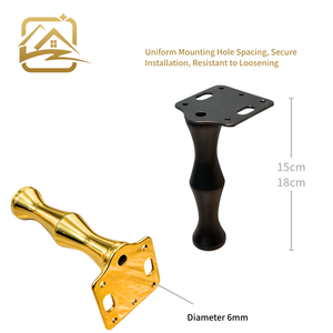 Pieds de canapé en métal doré, pieds carrés en acier inoxydable, support de base pour table de canapé en métal - Product Image 3