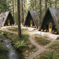 Cabaña Prefabricada en Forma de A de 20, 30 y 40 Pies, con Certificación CE y ROHS, Modular, para Airbnb, Resorts y Hoteles de Montaña, para Uso en Proyectos