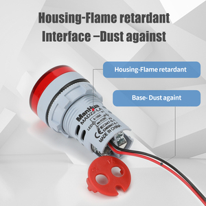 Vôn Kế Kỹ Thuật Số Thu Nhỏ, Đèn Điện Áp Hiển Thị <span class=keywords><strong>LED</strong></span> Sáng, Có Thể Chọn Bảng Chỉ Thị Tròn Năm Màu 22mm12-500v AC - Product Image 4