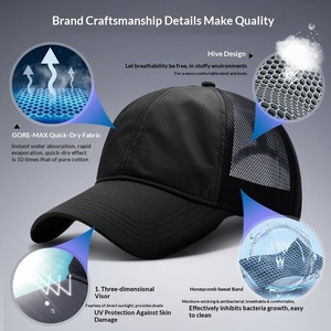 Casquette <span class=keywords><strong>de</strong></span> sport unisexe <span class=keywords><strong>en</strong></span> tissu Oxford à 6 panneaux avec boucle <span class=keywords><strong>en</strong></span> cuivre doré pour <span class=keywords><strong>l</strong></span>'extérieur et la course à pied - Product Image 3