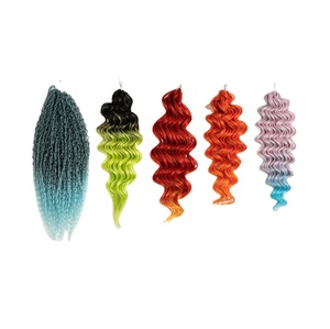 <span class=keywords><strong>Ariel</strong></span>-mechones de pelo sintético para mujer, mechones de pelo trenzado de onda profunda, ondulado al agua, largo, de ganchillo, fabricante al por mayor - Product Image 5