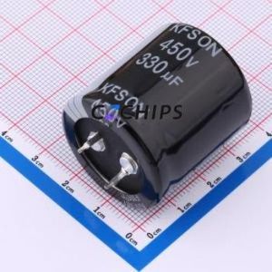 ตัวเก็บประจุอิเล็กโทรไลต์อะลูมิเนียมแบบ Snap-in รุ่น KN331M45030*30A ชนิด Through hole (THT) ขนาด D30xL30 มม. 330uF 20% 450V ขา 10 มม. - Product Image 1