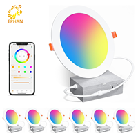 ETL 5002327 Matter Tuya APP Control No Flicker WiFi Smart RGBW Panel Light 4 Inch LED Smart Slim Recessed Pot Lights Blue Tooth
