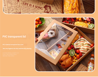 Vente en gros de boîtes d'emballage jetables en papier kraft avec fenêtre pour gâteaux et cupcakes