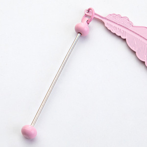 Segnalibro Ecologico in Metallo con Perline e Design in Rilievo di Foglie e Piume, Fatto a Mano, Regalo Promozionale DIY dalla Cina, Zhejiang - Product Image 4