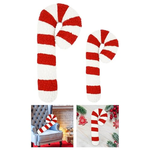 Fast Shipping Cozy Christmas Pink Candy <b>Cane</b> Sherpa Pillow Decor Fuzzy Throw Pillow Holiday Decor - Product Image 2