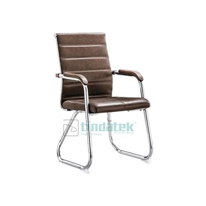 Nuova Sedia <span class=keywords><strong>da</strong></span> Ufficio Foshan Senza Ruote in Pelle PU <span class=keywords><strong>con</strong></span> 4 Gambe e Braccioli per Conferenze, Reception, Visitatori e Sale d'Attesa Aziendali - Product Image 2